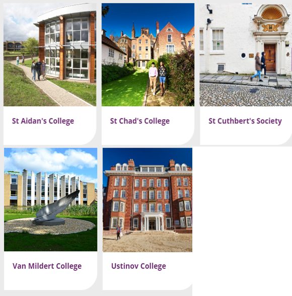 17 所自治娱乐城排名（三）：St Aidan's、St Chad's、St Cuthbert's Society、Van Mildert、Ustinov